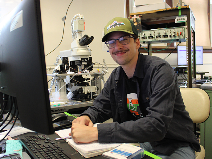 Student in a lab.